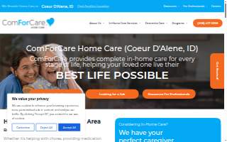 ComForCare Home Care Coeur D'Alene website