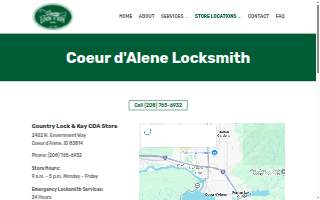 Country Lock & Key, Inc. of Coeur d'Alene website
