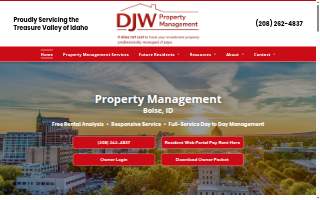 DJW Property Management Eagle website
