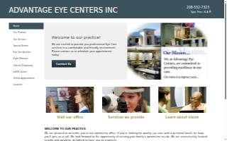 Advantage Eye Centers website