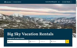 Big Sky Rentals website