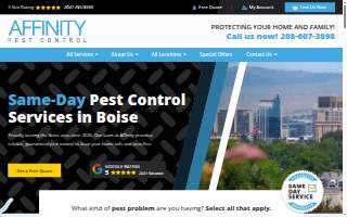 Affinity Pest Control website