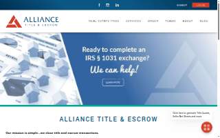 Alliance Title & Escrow of Meridian website