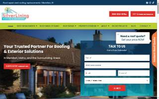 Silver Lining Roofing & Exteriors website