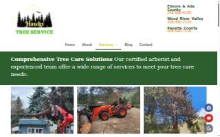 Hawks Tree Services website