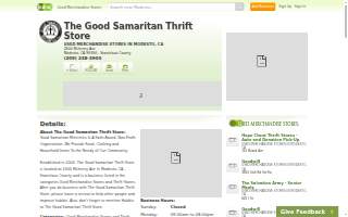 The Good Samaritan Thrift store website