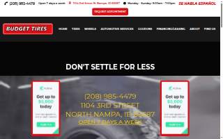 Budget Tires - New & Used website
