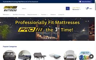 Pro Fit Mattress website