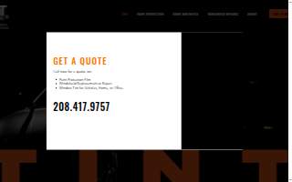 The Tint Shop VI website