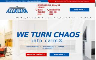 Allklean Carpet Cleaning and Restoration website