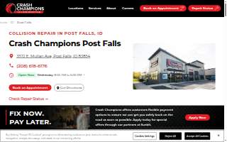 Crash Champions Collision Repair Post Falls website