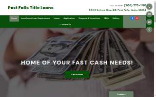 Post Falls Title Loans website