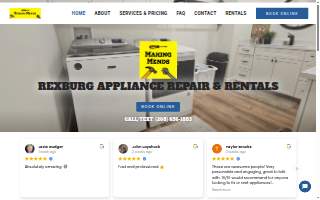 Making Mends Appliance Repair & Rentals website