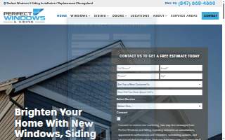 Perfect Windows and Siding website