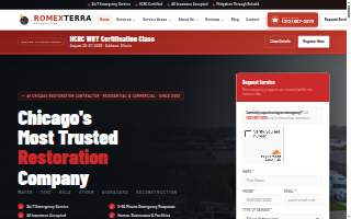 Romexterra Construction Fire and Water Restoration Services website