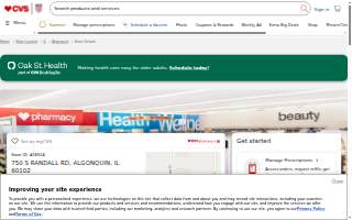 CVS Pharmacy of Algonquin website