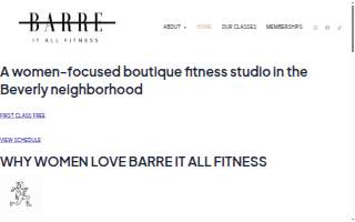 Barre It All Fitness website