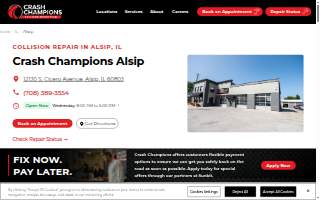 Crash Champions Collision Repair Alsip website