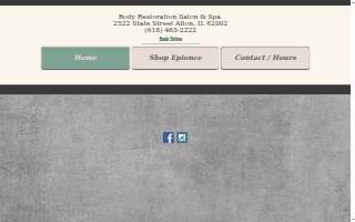 Body Restoration Salon & Spa website