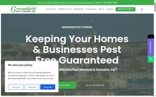 Green Shield Pest Solutions Lewiston website