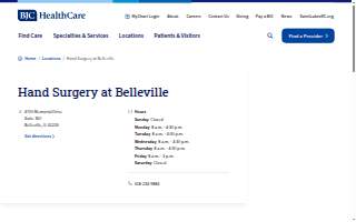 Hand Surgery at Belleville website