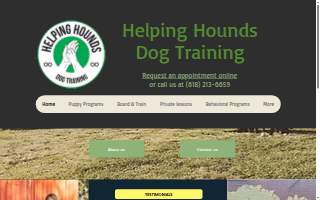 Helping Hounds Dog Training website