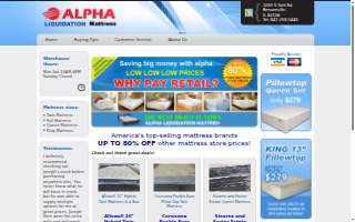 Alpha Liquidation Mattress of Elk Grove Village website