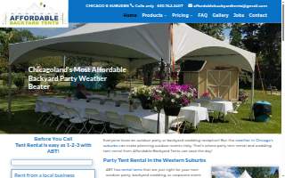 Affordable Backyard Tents of Elmwood Park website