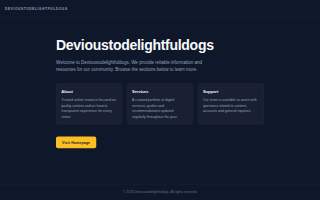 Devious to Delightful Dogs - Dog Training website