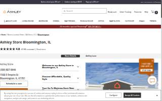 Ashley Store of Bloomington website