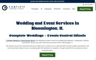 Complete Weddings + Events of Bloomington website