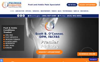 Premier Podiatry of Normal website