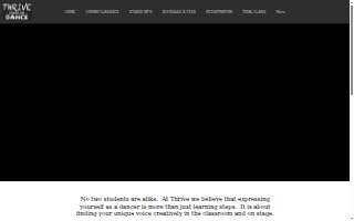 Thrive Center for Dance website