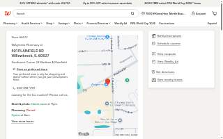 Walgreens Drug store of Burr Ridge website