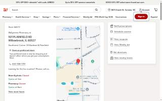 Walgreens Pharmacy of Burr Ridge website
