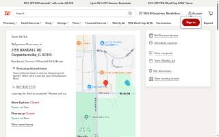 Walgreens Pharmacy of Carpentersville website