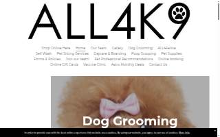 ALL4K9 Pet Boarding Service website