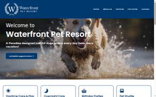 Waterfront Pet Resort website