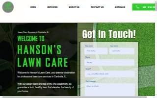 Hanson's Lawn Care website