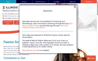 Medical District Veterinary Clinic at Illinois website