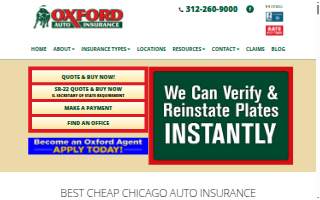 Oxford Auto Insurance website