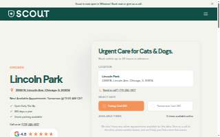 Scout Veterinary Urgent Care - Lincoln Park website