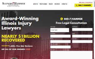 The Illinois Hammer Injury Law Firm Dworkin & Maciariello website