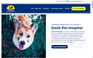 Davis Pet Hospital website