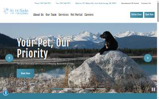Hillside Pet Clinic website