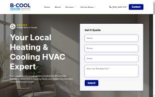 BCool HVAC Services website