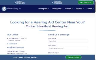Heartland Hearing, Inc. website