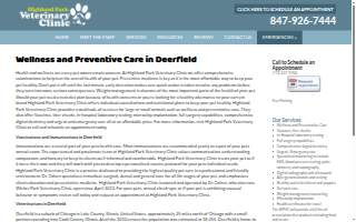 Highland Park Veterinary Clinic website
