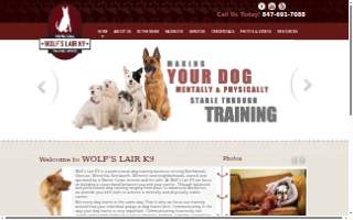 Wolf's Lair K9 of Deerfield website