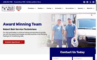 Robert Bair Plumbing, Heating, & Air website